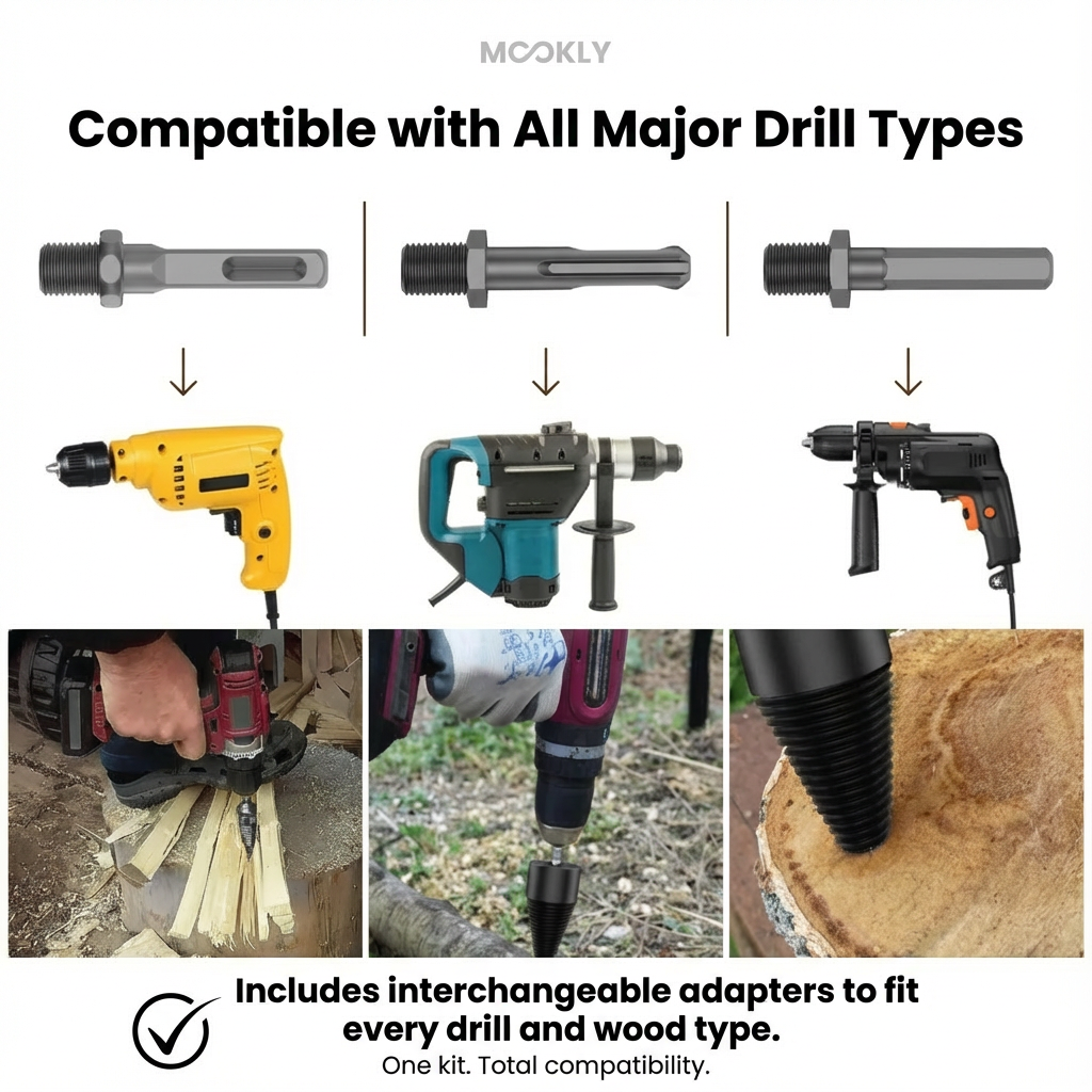 Screw Wood Log Splitter for Drill – Drill Attachment
